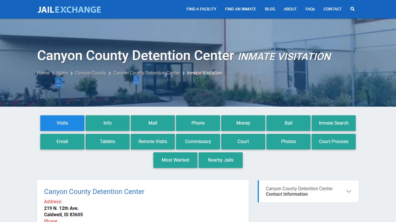 Inmate Visitation - Canyon County Detention Center, ID - Jail Exchange