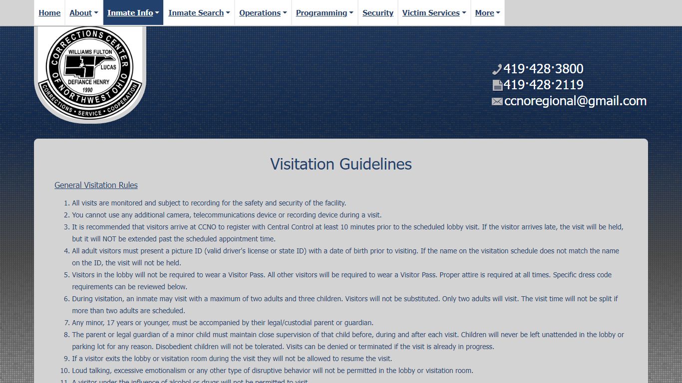 Visitation Guidelines - CCNO